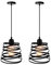 iDEGU 2 Piezas Lámpara Colgante Moderna Creativa Lámpara de Techo Interior Diseño Espiral en Cascada de Metal Vintage Luz Colgante para Dormitorio Cocina Sala Comedor (20cm, Negro)