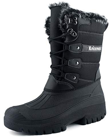 Knixmax Botas de Nieve para Mujer Botas de Invierno Forro Térmico Impermeables Antideslizante Cómodo Zapatos de Invierno Negro EU39