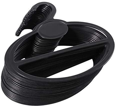 WANWE 20x Scarf Shawl Tie Holder Organizer Oval Plastic Hangers Storage Hangers Black Size:13.5cm(Length)×12.5cm(Diameter)×13.5cm(Height) x1.9cm(Hook Mouth)