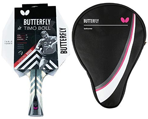 Butterfly® Timo Boll Vision 3000 Tischtennisschläger | Tischtennis Racket Bat TT Profi Wettkampfschläger für technisch fortgeschrittene Spieler | ITTF zertifizierter Wakaba Belag | Griffform konkav