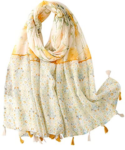 FAIRYGATE Schal Schaltuch Stola opulentes Paisley Muster in harmonischen Farben Schals mit Fransen Damenschal Frauenschal Frühling, Sommer Herbst und Winter 56012