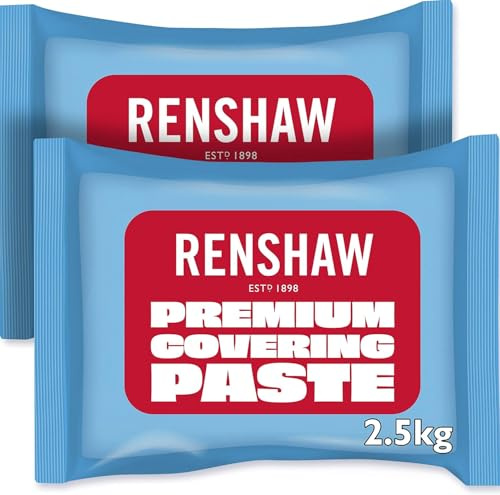 Renshaw Premium Covering Paste - White, 2.5 kg (Pack of 2) | Professional Quality, Soft Textured Fondant, Quick to Knead, Tiered Cakes, Sweet Vanilla Flavour