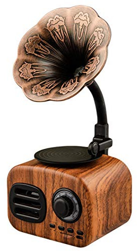 Altoparlante Bluetooth Retrò, Fonografo Jukebox Radio Vintage, Stereo Wireless Portatile Con Bluetooth 4.1, Mini HD Surround Sound, Marrone