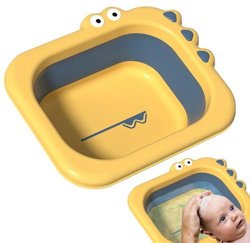Goowafur Lavabo Plegable para niños y bebés,Cuenco de Lavado Plegable de 2,5 L, Lavabo para pies y Cara para recién Nacidos - Lavabo Plegable Multiusos del Lavabo de la Historieta, bañeras del Lavabo