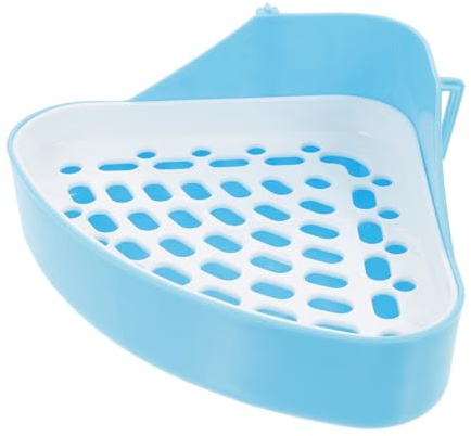 Hemobllo Litière pour Petits Animaux Bac Toilette Lapin et Rongeurs Bac Triangulaire Apprentissage pour Cochons Dinde Chinchillas et Compact et Facile à Utiliser Bleu