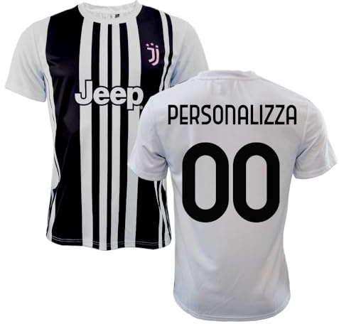 JUVENTUS FC Maglia Replica Ufficiale, 100% Poliestere, Personalizzabile, Taglie dalla 4Y alla XXL