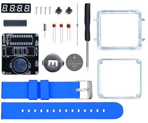 Myqqhbs DIY Electronic Watch Kit with LED Digital Tube Display LED Digital Tube Display DIY Soldering Project Transparent Case 3V DIY Electronic Kit 3V Battery Powered - Ideal for Learning and Hobbyis