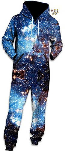 Morbuy Pigiama Jumpsuit a Maniche Lunghe, Unico Unisex Uomini Donna Intero Tuta con Cappuccio Casual Overall Selvaggio Caldo Monopezzo da Notte Onesie Partito Sport Suit