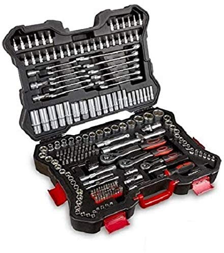 Maletín de Herramientas 215 piezas Juego de llaves vaso, puntas y carracas