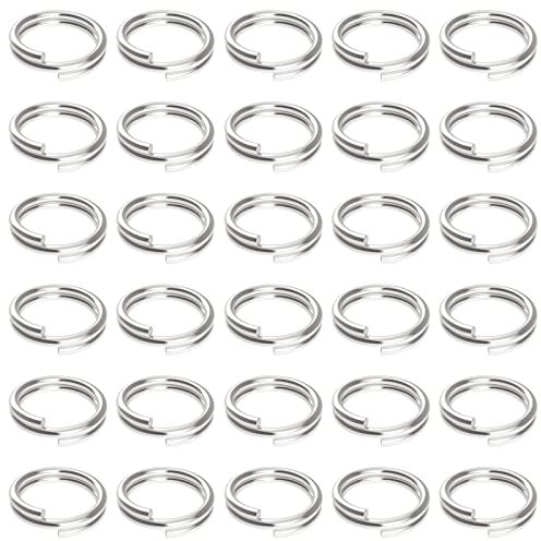 Uniclife 100 Stück 10 mm Schlüsselringe Schlüsselanhänger mit Doppelschlaufen, kleine Metallringe, Verbindungsstücke für Schmuck, Halsketten, Armbänder, Ohrringe, Basteln, Ornamente und DIY-Kunst