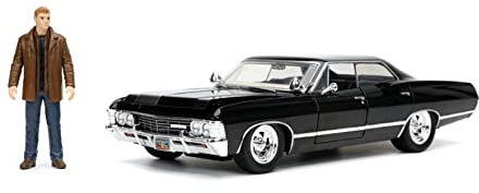Jada 32250 Supernatural 1967 Impala SS Sport Sedan med Dean Winchester figur skala 1:24 formgjutning modellbil