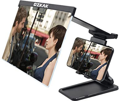 Ozkak Lupa de Pantalla de Teléfono Móvil 12 Pulgadas, Ampliadore Magnificadore de Pantalla Angulo Ajustable per Smartphone