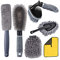 FYting Auto Reinigungsset,6 Stücke Autopflege Set,Reifenbürste Felgenbürste Alufelgen Waschhandschuh Auto Reinigungstücher Auto Duster Brush Für Autos, Motorräder, Wohnmobile, Lastwagen(Grey)