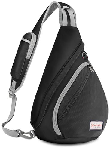 ZOMAKE 13L Brusttasche Herren Diebstahlsicher - Crossbody Bag Herren FüR MäNner Und Frauen,Schultertasche Sling Bag FüR Radfahren Reisen Wandern(Schwarz New)