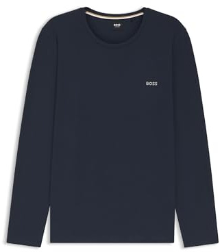 BOSS Mens Mix&Match LS-Shirt R Embroidered-logo T-shirt in stretch cotton