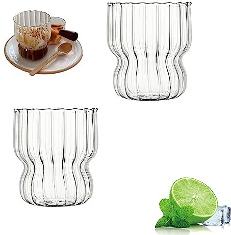 Darryy Lot De 2 Tasses à Expresso, Verres à Latte Macchiato Ont, Verres à Jus, Verres à Dessert, Peut Être Utilisé Pour l'Eau, Le Thé, Les Boissons, Le Jus, Le Café, La Bière