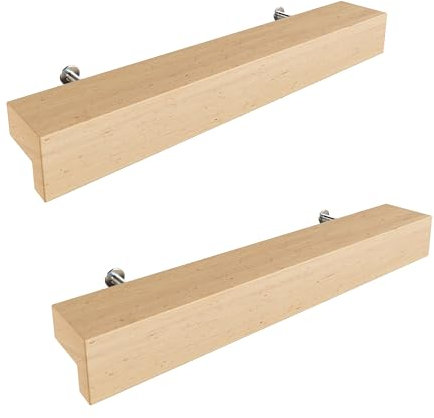 Sossai Holz Möbelgriffe aus Buche | GAH01 | Lochabstand 96mm, Länge 156mm, 2 Stück