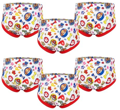 Paw Patrol Potty Training Pants Boys Girls Reusable Training Underwear 100% Cotton Waterproof Red/White Toddler Pants Iconic TV Character Design Strech Waist (6, 18-24 Months)