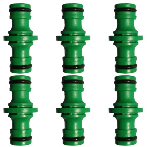 SGERUFZ 6 pièces double connecteur de tuyau, raccord de tuyau d'arrosage pour le lavage de voiture et tuyau d'arrosage connecter le tube (vert)