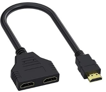 Comioke Adattatore Splitter HDMI, 1080P HDMI Splitter 1 a 2 vie, Adattatore per HDTV, Monitor e Proiettori, È Possibile Attivare un Solo Dispositivo Alla Volta, Non Supporta l'uso Simultaneo