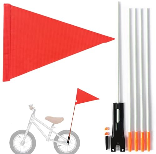 OUDQFCJ Drapeau de Sécurité Vélo Fanion Réglable pour Vélo Enfant, Remorque Vélo, Trottinette 150 cm