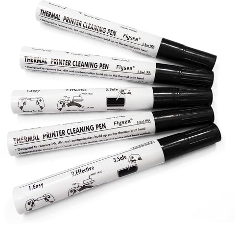 5Pcs Stylos de Nettoyage pour Imprimantes Thermiques Outil d'Entretien pour Têtes d'Impression Stylos d'Éliminer la Poussière la Saleté des Machines d'Impression