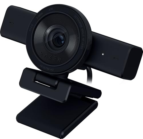 Razer Kiyo V2 Streaming Webcam: 4K 30fps, 1080p 60fps - AI-Powered Auto Framing - Built-in Microphone - Ultra Wide Angle Lens - Privacy Protection - Works with