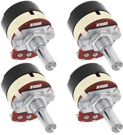 VGOL Potenciómetro WH138 de 100 KOhm Resistencias Variables Lineales Rotativas con Interruptor de Encendido Y Apagado Eje