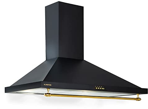 Klarstein Dunstabzugshaube 90cm, Abluft-Dunstabzugshaube mit RGB-LEDs, Leistungsstarke Abzugshaube Leise, 591,5 m³/h Luftstrom, Wandhaube mit Aluminium-Fettfilter & 3 Leistungsstufen, Dunstabzug 90 cm