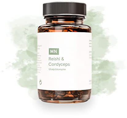 Reishi & Cordyceps Kapseln hochdosiert | Apothekenqualität | Extrakt-Kapseln mit hochwertigen Rohstoffen | 100% vegan | Vitalpilz-Komplex | Für Vitalität, Kraft und Ausdauer | 60 Kapseln
