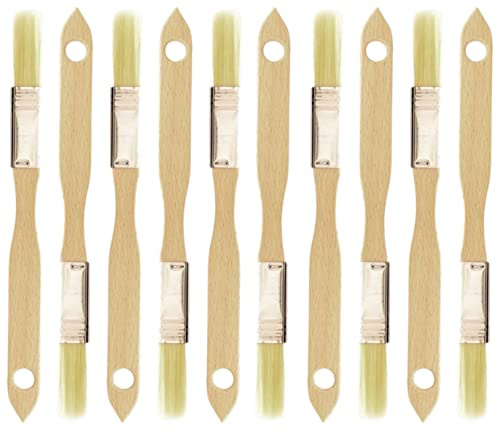 teemando® 10 x hushållspenslar, platt, 18 x 1,5 cm, en bakborste med naturborst av bokträ