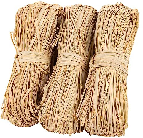 Natural Raffia Ribbon Raffia Grass - Sukh Raffia Straw for Florist Bouquets Decoration Crafts Ribbon for Gift Wrapping Christmas Birthday Gift Raffia Grass Wrap Ribbon Natural Materials