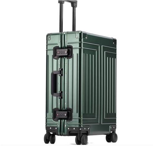 SilteD Koffer Trolley aus Aluminium-Magnesium-Legierung, Universalrad, Metallkoffer, tragbar, komplett aus Aluminium, Koffer, großer Koffer (Farbe: E, einzigartige Größe: 24 Zoll)