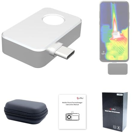 LSJ-Mini4 Cámara de imágenes térmicas para Android, resolución IR ultra alta de 256 x 192, medición precisa de la temperatura, compacta y portátil, ideal para inspecciones de HVAC, reparaciones