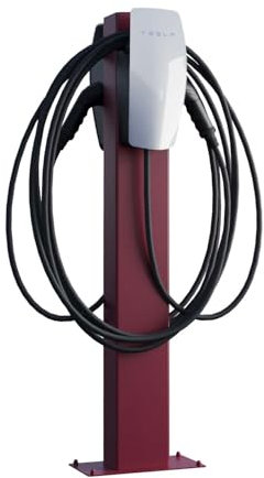 Tesla VoltStand for Two Colonne de charge avec plaque de base Rouge