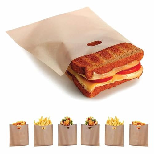 8 Stück Wiederverwendbare Antihaft-Toasterbeutel 16 x 16,5 cm Toastie Beutel für Toaster Sandwich-Toaster Taschen für Toasted Sandwiches Langlebig und leicht zu reinigen Toaster Taschen
