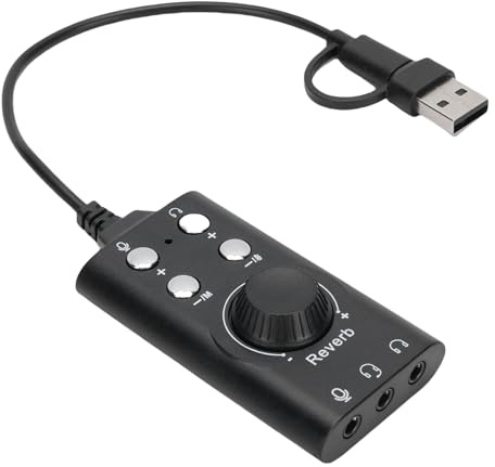 VBESTLIFE Scheda Audio USB, Scheda Audio Stereo Esterna con Controllo del Volume, Adattatore Audio da USB C a 3,5 Mm per PC, Laptop, Desktop, Auricolari, ecc.