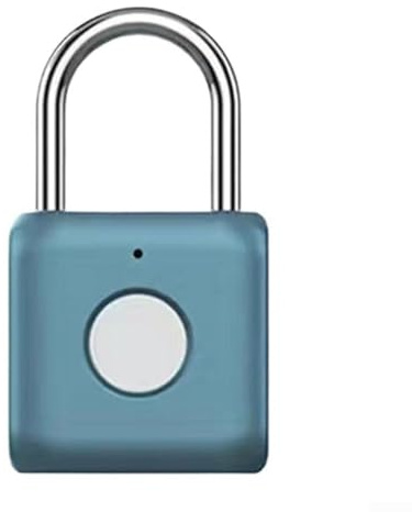 Verrou intelligent à empreintes digitales avec protection étanche et alarme antivol pour la sécurité sans clé sur les casiers et les vélos (bleu)