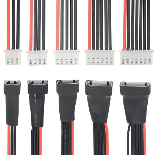 WMYCONGCONG 5 PCS XH 2S 3S 4S 5S 6S Battery Balance Charger Extension Wire Cable for LiPo Battery Balance Charging200mm, 22AWG