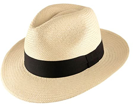 Classic Italy Authentique Chapeau Panama, tressage Traditionnel en Équateur Large Bord, Homme ou Femme Havana Fedora