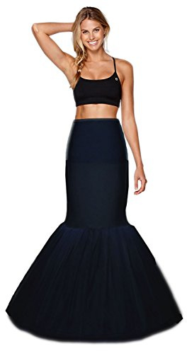 Babydress Enagua Aros Enaguas Enteras Crinolina para Mujer Sirena Faldas Vestidos Underskirt Cancan Enagua cancán Enagua de la Boda Accesorios Enaguas Falda Cola de Pescado Petticoat (38, Negro)