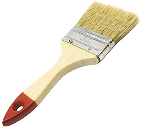 CABLEPELADO Paletina Pintura | Brocha Pintura | Pincel Pintura | Mango Madera Color Rojo | Doble cerda | Apto para Mueble, Paredes, Vallas | 62.5 mm Ancho cerda