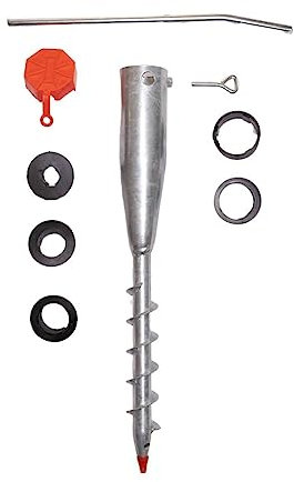 Garden Mile Large Ground Screw for Soil Spike - Heavy Duty Rust Resistant Zinc Plated Metal Socket - Outdoor Solid Anchoring for Garden Parasol, Washing Line, Gazebos, Bird Feeder or Rotary Airer