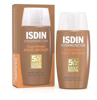 ISDIN Fotoprotector Fusion Water MAGIC SPF 50 Bronze (50 ml) | Crème Solaire Visage Teintée Couleur Naturelle | Ultra-légère, Protection Invisible