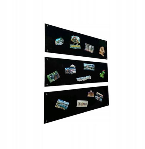 STALFORM 3x Léger Metal Tableau Magnétique Mural Noir 62,5x20 cm, Plaque Aimanté, Acier Inoxydable, Cuisine, Bureau, Chambre D'enfant, pour Lettres Magnétiques, Chiffres, Notes, Photos