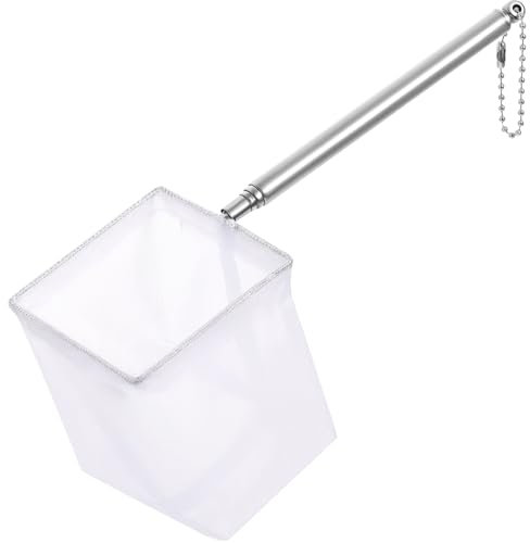 JIEYAO Rete per pesci per acquario con manico estensibile, piccola rete da pesca piccola da 6,3 cm, piccola rete da pesca morbida e fine, telescopica, per la pulizia dei serbatoi di acquario,