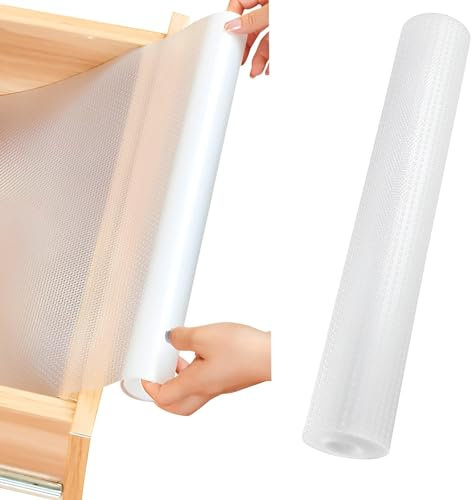 HTRTRR 2 tappetini per cassetti, 30 x 300 cm, antiscivolo, per cucina, armadi, cassetti, tavoli, frigorifero, scaffali, Eva, trasparente non adesivo, impermeabile