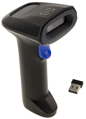 KALEA-INFORMATIQUE Kabelloser, wiederaufladbarer Handscanner für 1D UPC, EAN, GS1 und 2D QR Code, DataMatrix, Aztec usw...Reichweite 40m