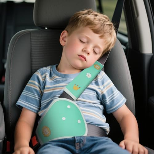 URAQT Protege Ceinture de Securite Enfant, 2 Pièces Adorables Lion Protection Ceinture de Sécurité Enfant, Respirants et Doux pour la peau Protege Ceinture Voiture, Adapté À Toutes Les Saisons