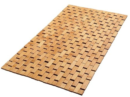 Generic Tappetino Da Bagno in Bambù, Resistente, Facile Da Pulire, Impermeabile, Tappetino Da Doccia Decorativo per Piscina, Spa, Vasca Da Bagno, Gradini, Sau, 60x90 Cm